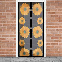 Delight Szúnyogháló függöny ajtóra mágneses, napraforgó mintás 100x210 cm, Delight 11398A