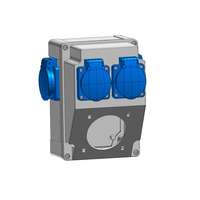 TPLAST Üres ipari doboz 120×170 mm fúrt 3 fázisú (75x75) aljzathoz+1 fázisú kék 4 db