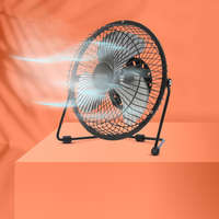 Delight USB Mini Ventilátor, fém lapát biztonsági fém ketrecben, fekete