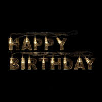 Family Születésnapi LED-es fényfüzér - "Happy Birthday" - 13 LED - 2 x AA - 2 m