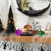 Family Collection Halloween-i tök dekoráció - fényes - 6 cm - 3 szín / csomag