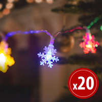 Family LED fényfüzér - jégkristály - 2,3 m - 20 LED - multicolor - 3 x AA