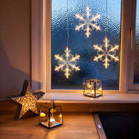 Family LED dekoráció - hópehely - 16 x 19 cm - melegfehér - 3 x AAA