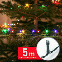 Fényfüzér - 5 m - színes - 100 LED - 220-240V - 6W - zöld kábel