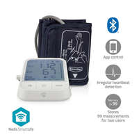 Nedis SmartLife Vérnyomásmérő | Bluetooth | LCD Kijelző | 22 - 42 cm | Mozdulatlanul tartás jelzése / Szabálytalan szívverés érzékelése | Fehér