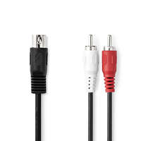 Nedis DIN audio kábel | DIN 5 Tűs Dugasz | 2x RCA Dugasz | Nikkelezett | 1.00 m | Kerek | PVC | Fekete | Label