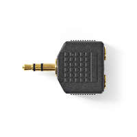 Nedis Sztereó audio adapter | 3.5 mm Dugasz | 2 db 3.5 mm-es Aljzat | Aranyozott | Egyenes | ABS | Fekete | 10 db | Műanyag Zacskó
