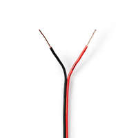 Nedis Hangszóró kábel | 2x 0.35 mm² | CCA | 100.0 m | Kerek | PVC | Fekete / Piros | Zsugor csomagolás