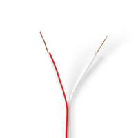 Nedis Hangszóró kábel | 2x 0.35 mm² | CCA | 100.0 m | Kerek | PVC | Fehér | Zsugor csomagolás