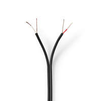 Nedis audio kábel | 2x 0.12 mm² | CCA | 100.0 m | Kerek | PVC | Fekete | Zsugor csomagolás
