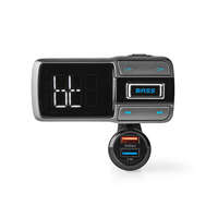 Nedis Car Audio FM Transmitter | Hattyúnyak | Kéz nélküli hívás | 2.0 " | LCD Képernyő | Bluetooth® | QC 3.0 / 5.0 V DC / 2.4 A | Gyors töltés | Basszus kiemelés | Google Assistant / Siri | Fekete / Szürke
