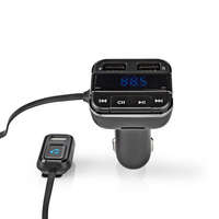 Nedis Car Audio FM Transmitter | Rögzített | Kéz nélküli hívás | 0.8 " | LCD Képernyő | Bluetooth® | 5.0 V DC / 1.0 A / 5.0 V DC / 2.4 A | Google Assistant / Siri | Fekete / Szürke