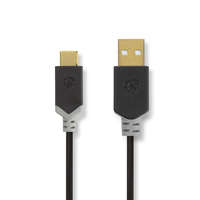 Nedis USB kábel | USB 2.0 | USB-A Dugasz | USB-C™ Dugasz | 480 Mbps | Aranyozott | 1.00 m | Kerek | PVC | Antracit | Ablakos Doboz