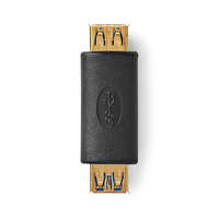 Nedis USB-A Adapter | USB 3.2 Gen 1 | USB-A Aljzat | USB-A Aljzat | 5 Gbps | Kerek | Aranyozott | Antracit | Doboz