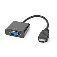 Nedis HDMI™ kábel | HDMI™ Csatlakozó | VGA Aljzat / 3.5 mm Aljzat | 1080p | Nikkelezett | 0.20 m | Egyenes | PVC | Fekete | Doboz