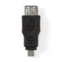 Nedis USB Mikro-B Adapter | USB 2.0 | USB Micro-B Dugasz | USB-A Aljzat | 480 Mbps | Nikkelezett | PVC | Fekete | Buborékfólia