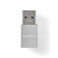 Nedis USB-A Adapter | USB 3.2 Gen 1 | USB-A Dugasz | USB-C™ Aljzat | 5 Gbps | Kerek | Nikkelezett | Fekete | Doboz
