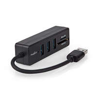 Nedis USB hub | USB-A Dugasz | 3x USB A Aljzat | 5-Port port(s) | USB 3.2 Gen 1 | USB-áramellátású | 5 Gbps | SD & MicroSD