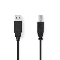Nedis USB kábel | USB 2.0 | USB-A Dugasz | USB-B Dugasz | 10 W | 480 Mbps | Nikkelezett | 0.50 m | Kerek | PVC | Fekete | Label