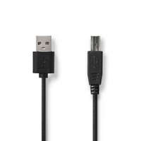 Nedis USB kábel | USB 2.0 | USB-A Dugasz | USB-B Dugasz | 480 Mbps | Nikkelezett | 3.00 m | Kerek | PVC | Fekete | Label