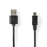Nedis USB kábel | USB 2.0 | USB-A Dugasz | Mini 5-Pin Dugasz | 480 Mbps | Nikkelezett | 2.00 m | Kerek | PVC | Fekete | Label