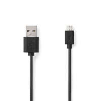 Nedis USB kábel | USB 2.0 | USB-A Dugasz | USB Micro-B Dugasz | 7.5 W | 480 Mbps | Nikkelezett | 1.00 m | Kerek | PVC | Fekete | Label