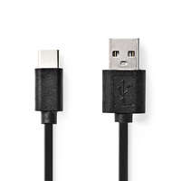 Nedis USB kábel | USB 2.0 | USB-A Dugasz | USB-C™ Dugasz | 15 W | 480 Mbps | Nikkelezett | 3.00 m | Kerek | PVC | Fekete | Label