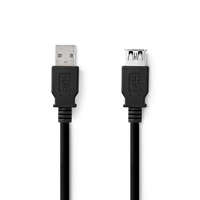Nedis USB kábel | USB 3.2 Gen 1 | USB-A Dugasz | USB-A Aljzat | 5 Gbps | Nikkelezett | 1.00 m | Kerek | PVC | Fekete | Label