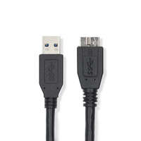 Nedis USB kábel | USB 3.2 Gen 1 | USB-A Dugasz | USB Micro-B Dugasz | 5 Gbps | Nikkelezett | 0.50 m | Kerek | PVC | Fekete | Label