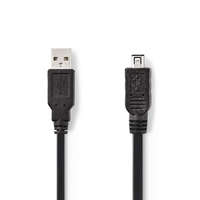 Nedis USB kábel | USB 2.0 | USB-A Dugasz | Mini 4-Pin Dugasz | 480 Mbps | Nikkelezett | 2.00 m | Kerek | PVC | Fekete | Műanyag Zacskó