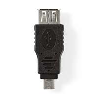 Nedis USB Mikro-B Adapter | USB 2.0 | USB Micro-B Dugasz | USB-A Aljzat | 480 Mbps | OTG | Nikkelezett | PVC | Fekete | Boríték