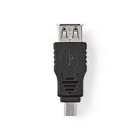 Nedis USB Mikro-B Adapter | USB 2.0 | Mini 5-Pin Dugasz | USB-A Aljzat | 480 Mbps | Nikkelezett | PVC | Fekete | Műanyag Zacskó