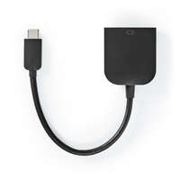 Nedis USB-C™ Adapter | USB 3.2 Gen 1 | USB-C™ Dugasz | VGA Aljzat | 1920x1200 | 5 Gbps | 0.20 m | Kerek | Nikkelezett | PVC | Fekete | Műanyag Zacskó