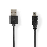 Nedis USB kábel | USB 2.0 | USB-A Dugasz | USB Mini-B 5 Érintkezős Dugasz | 480 Mbps | Nikkelezett | 2.00 m | Kerek | PVC | Fekete | Papírfüles