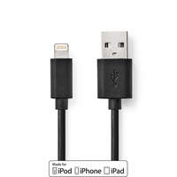 Nedis Lightning Kábel | USB 2.0 | Apple Lightning, 8 Pólusú | USB-A Dugasz | 480 Mbps | Nikkelezett | 1.00 m | Kerek | PVC | Fekete | Doboz