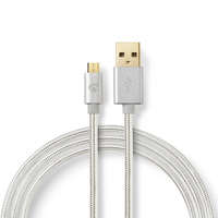 Nedis USB kábel | USB 2.0 | USB-A Dugasz | USB Micro-B Dugasz | 480 Mbps | Aranyozott | 2.00 m | Kerek | Márkás / Nejlon Tok | Aluminium | Ablakos Fedő Doboz