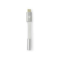 Nedis USB-C™ Adapter | USB 2.0 | USB-C™ Dugasz | 3.5 mm Aljzat | 0.08 m | Kerek | Aranyozott | Márkás / Nejlon Tok | Ezüst / Fehér | Ablakos Fedő Doboz