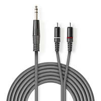 Nedis Sztereó audiokábel | 6.35 mm Dugasz | 2x RCA Dugasz | Nikkelezett | 1.50 m | Kerek | Sötét Szürke | Kartondoboz