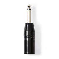 Nedis XLR adapter | XLR 3-Tűs Dugasz | 6.35 mm Dugasz | Nikkelezett | Egyenes | Fém | Fekete | 1 db | Műanyag Zacskó