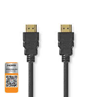 Nedis Premium Nagysebességű HDMI ™ kábel Ethernet | HDMI™ Csatlakozó | HDMI™ Csatlakozó | 4K@60Hz | 18 Gbps | 3.00 m | Kerek | PVC | Fekete | Label
