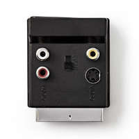 Nedis SCART adapter | SCART Dugasz | S-Video Female / SCART Aljzat / 3x RCA Aljzat | Nikkelezett | Kapcsolható | ABS | Fekete | 1 db | Műanyag Zacskó