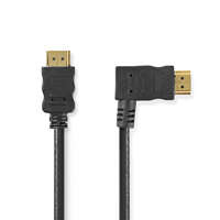 Nedis Nagy Sebességű HDMI ™ kábel Ethernet | Jobb Hooked HDMI ™ csatlakozó | HDMI™ Csatlakozó | 4K@30Hz | 10.2 Gbps | 1.50 m | Kerek | PVC | Fekete | Műanyag Zacskó
