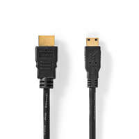 Nedis Nagy Sebességű HDMI ™ kábel Ethernet | HDMI™ Csatlakozó | HDMI™ Mini Csatlakozó | 4K@30Hz | 10.2 Gbps | 3.00 m | Kerek | PVC | Fekete | Műanyag Zacskó