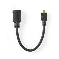 Nedis Nagy Sebességű HDMI ™ kábel Ethernet | HDMI™ Micro Csatlakozó | HDMI™ Kimenet | 4K@30Hz | 10.2 Gbps | 0.20 m | Kerek | ABS / PVC | Fekete | Papírfüles