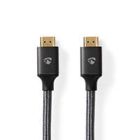 Nedis Nagy Sebességű HDMI ™ kábel Ethernet | HDMI™ Csatlakozó | HDMI™ Csatlakozó | 4K@60Hz | ARC | 18 Gbps | 3.00 m | Kerek | Pamut | Gun Metal Szürke | Ablakos Fedő Doboz