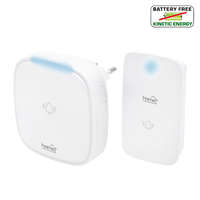 Somogyi Elektronic Home DBK 1500AC vezeték nélküli csengő, elem nélküli, 150m hatótáv, 36 dallam, 4 fokozatú hangerő, fényjelzés, kinetikus nyomógomb, 230V-os tápellátás
