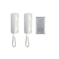 Somogyi Elektronic Home DP 012 kétlakásos vezetékes kaputelefon szett, kétvezetékes rendszer, kiváló hangátvitel, kapunyitó elektronika, falba süllyeszthető külső egység