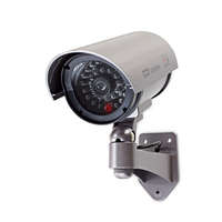 Nedis Biztonsági Kamera Utánzat, álkamera IP44 | Elemes Áramellátás | Kültéri | Fali tartóval együtt | Szürke