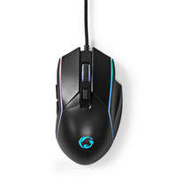 Nedis Gaming Mouse | Vezetékes | DPI: 800 / 1200 / 2400 / 3200 / 4800 / 7200 dpi | Állítható DPI | Gombok száma: 6 | Programozható gombok | Jobbkezes | 1.50 m | LED