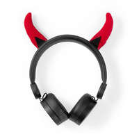 Nedis On-Ear vezetékes fejhallgató | 3.5 mm | Kábel hossz: 1.20 m | 85 dB | Fekete / Piros